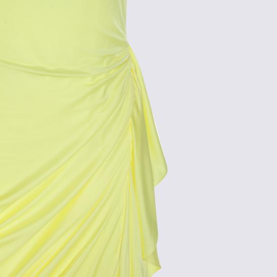 26FW 베르사체 미디 원피스 1024692 1A124971Y970 PALE YELLOW - VERSACE