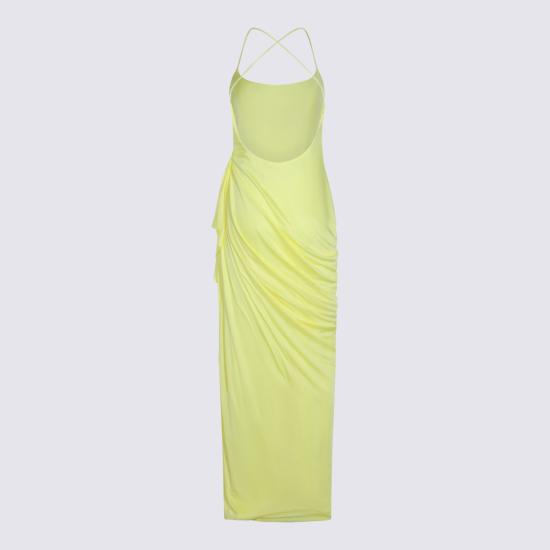 26FW 베르사체 미디 원피스 1024692 1A124971Y970 PALE YELLOW
