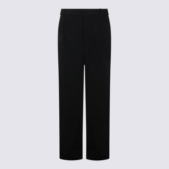 26FW 생로랑 플루이드 그레인 드 푸드르 포멀 슬랙스 A000O7 Y7E631000 BLACK