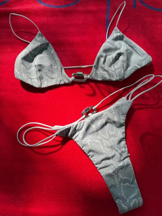  Ziah 비키니 수영복 Hardware Skimpy Triangle 비키니 탑 Ash Python - OTHER BRANDS