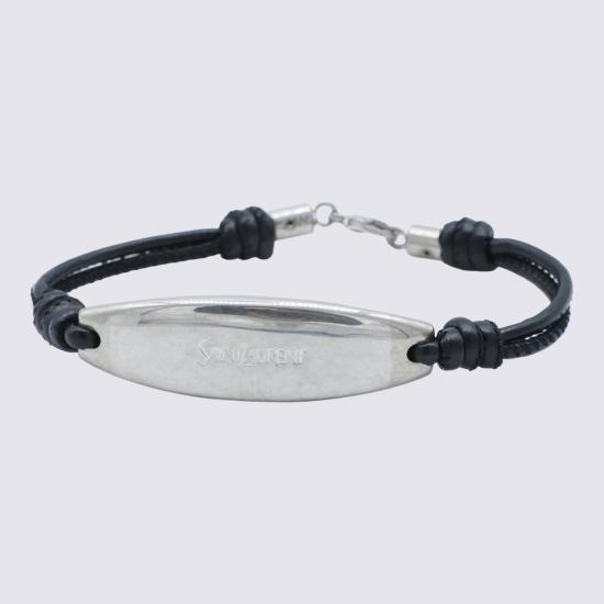 26FW 생로랑 브레이슬릿 A006XE BL44E1000 BLACK SILVER