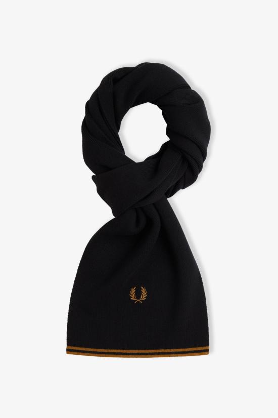 26FW 프레드페리 머플러/스카프 C3319 U12 BLACK DK CAMEL