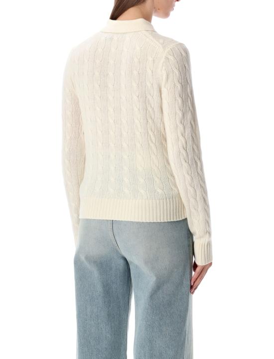 26FW 폴로 랄프로렌 케이블 폴로 니트 211972132 001 Bianco - POLO RALPH LAUREN