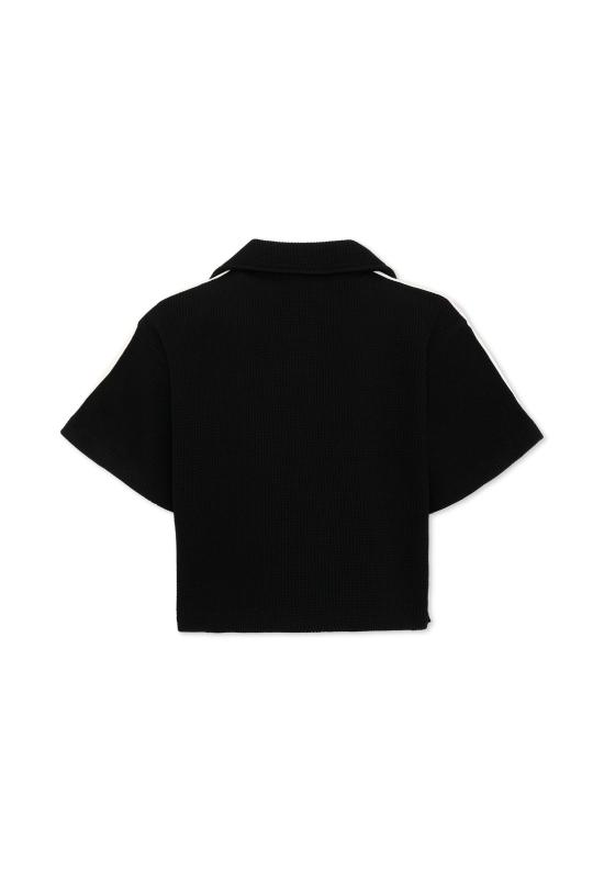 26SS [키즈] 팜앤젤스 폴로 셔츠 PGGB001S26JER001 110 BLACK - PALM ANGELS