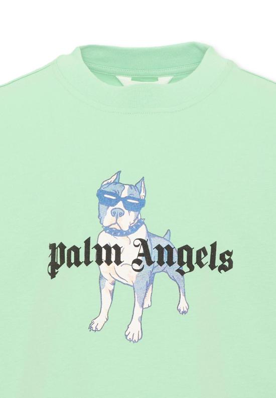 26SS [키즈] 팜앤젤스 티셔츠 PBAA003S26JER008 080 GREEN - PALM ANGELS