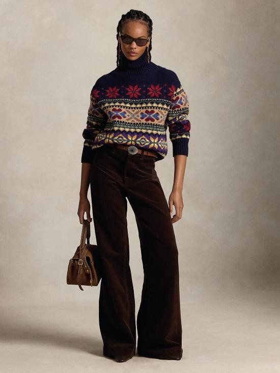 26FW 랄프 로렌 플레어 팬츠 Velluto a Coste Beaton Marrone의 Pantaloni 플레어 - RALPH LAUREN