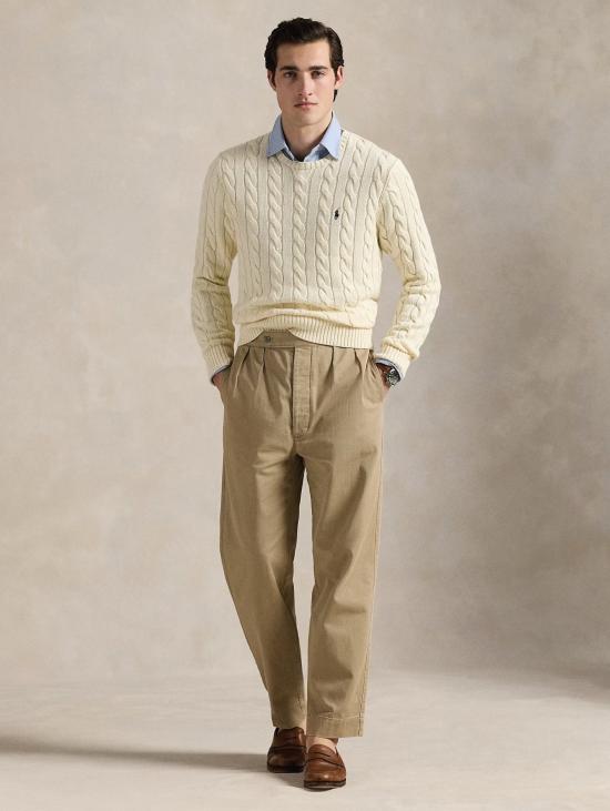 26FW 랄프 로렌 스웨터 말리아 아 트레체 인 코토네 크레마 - RALPH LAUREN