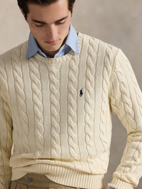 26FW 랄프 로렌 스웨터 말리아 아 트레체 인 코토네 크레마 - RALPH LAUREN