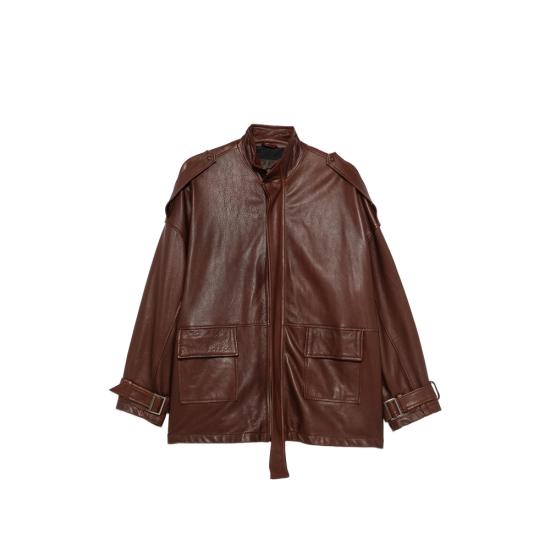 26FW 조르지오 브라토 가죽 자켓 GD27F23096MGA BRAND BROWN