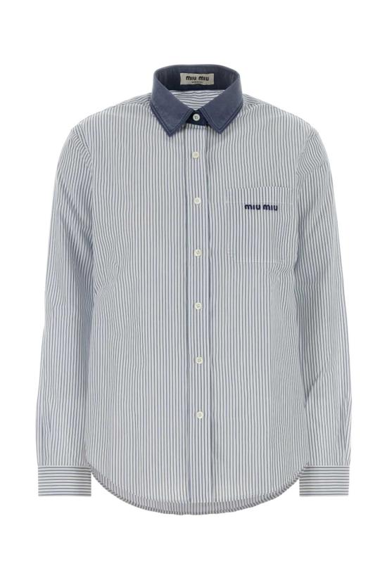26FW 미우미우 스트라이프 포플린 셔츠 MK2053SOOO189F F022X Stripped