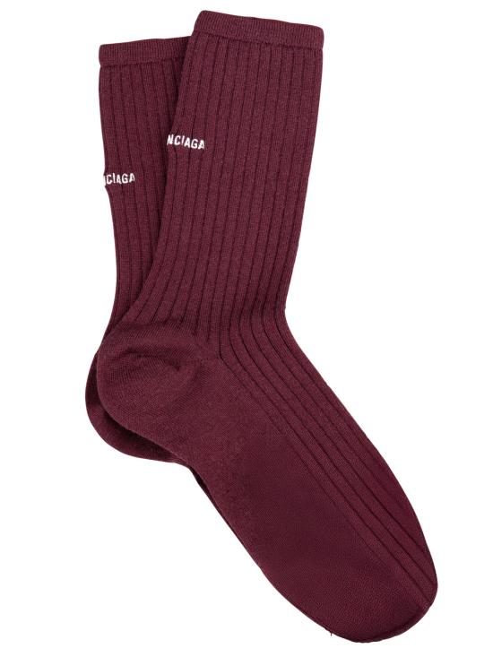 26FW 발렌시아가 양말 A001OX 4G7B0 6260 BORDEAUX WHITE