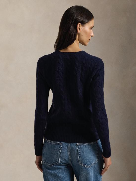 26FW 랄프 로렌 스웨터 캐시미어 블루 소재의 Maglia Linea Dritta a Trecce - RALPH LAUREN
