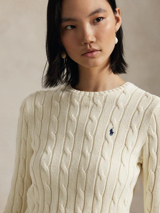 26FW 랄프 로렌 스웨터 캐시미어 크레마 소재의 Maglia Linea Dritta a Trecce - RALPH LAUREN