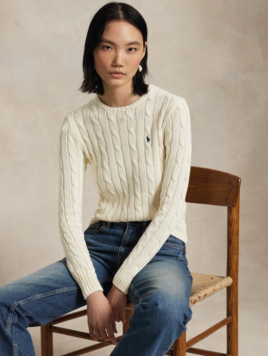 26FW 랄프 로렌 스웨터 캐시미어 크레마 소재의 Maglia Linea Dritta a Trecce - RALPH LAUREN
