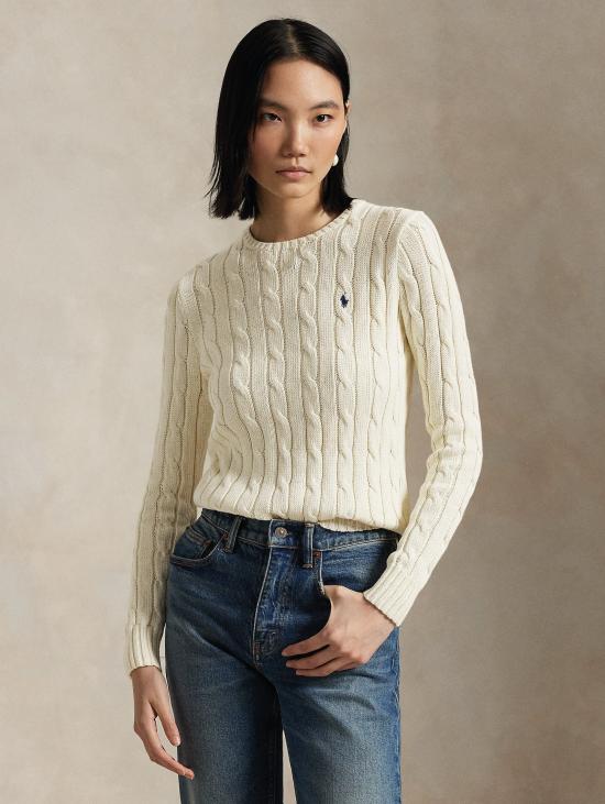 26FW 랄프 로렌 스웨터 캐시미어 크레마 소재의 Maglia Linea Dritta a Trecce