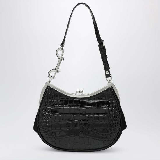 26FW 비비안웨스트우드 카프스킨 스몰 로고 토트백 4B01000PWL0098 Black - VIVIENNE WESTWOOD