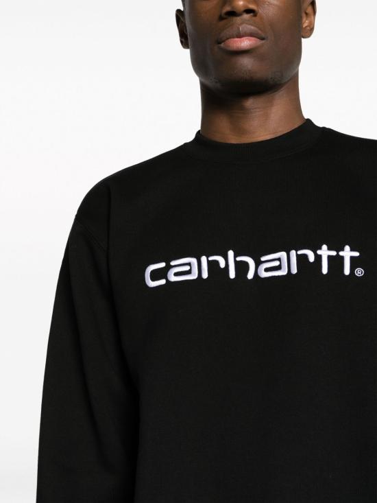 26FW 칼하트 WIP 로고 스웨트셔츠 I030546 0D2XX BLACK - CARHARTT WIP