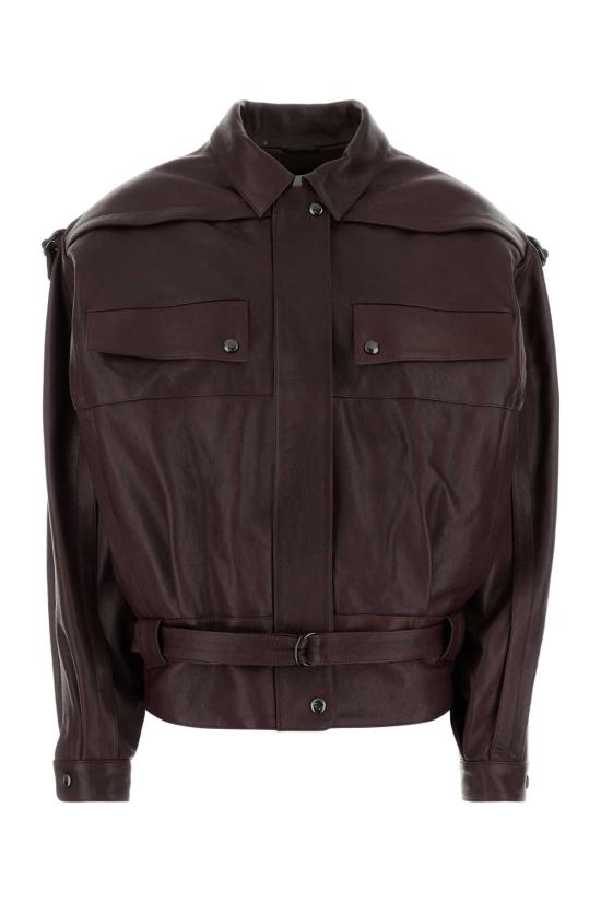 26FW 마그다뷰트림 가죽 자켓 344726 BURGUNDY