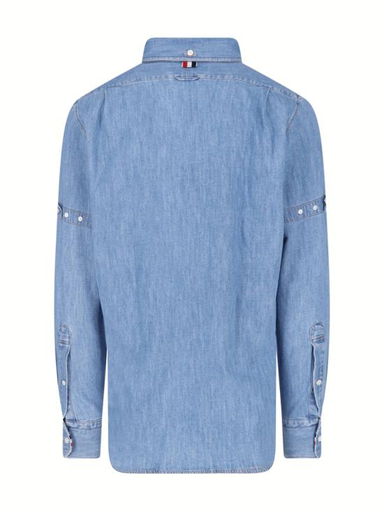 26FW 톰브라운 데님 셔츠 MWL412O F1210 480 Light blue - THOM BROWNE