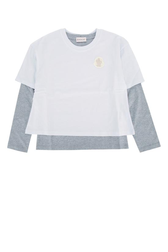 26FW [키즈] 몽클레어 티셔츠 L29548P0000183907 F99 WHITEGREY