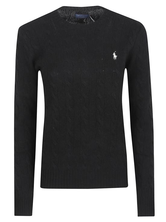 26FW 폴로 랄프로렌 폴로 자수 케이블 니트 스웨터 211971865 005 POLO BLACK