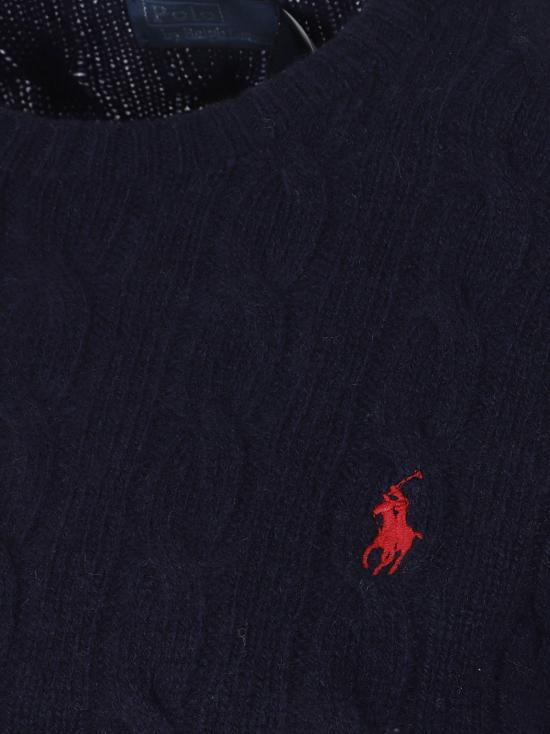 26FW 폴로 랄프로렌 폴로 자수 케이블 니트 스웨터 211971865 003 HUNTER NAVY - POLO RALPH LAUREN