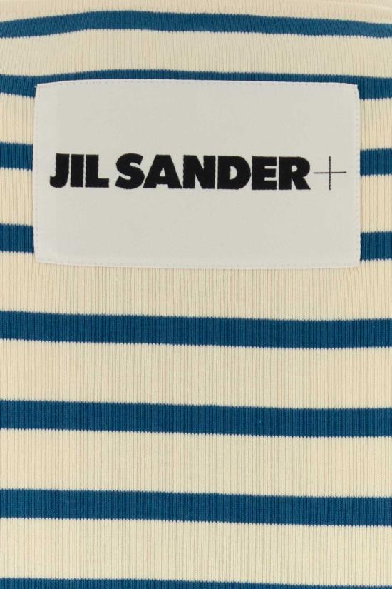  질샌더 탑 질 샌더 자수 코튼 티셔츠 (콘실크 색상) - JIL SANDER