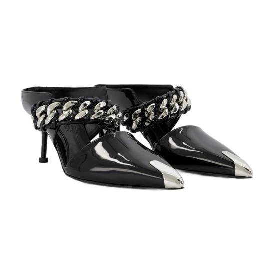  알렉산더 맥퀸 힐/펌프스 가죽  블랙/실버 - ALEXANDER MCQUEEN