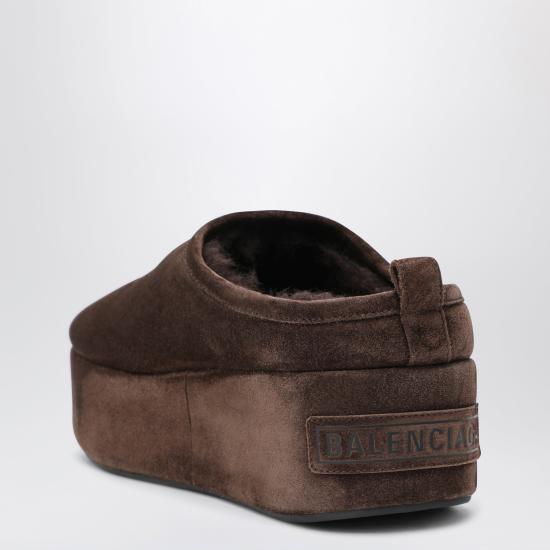 26FW 발렌시아가 알래스카 소프트 플랫폼 뮬 825258WBFC1 Brown - BALENCIAGA