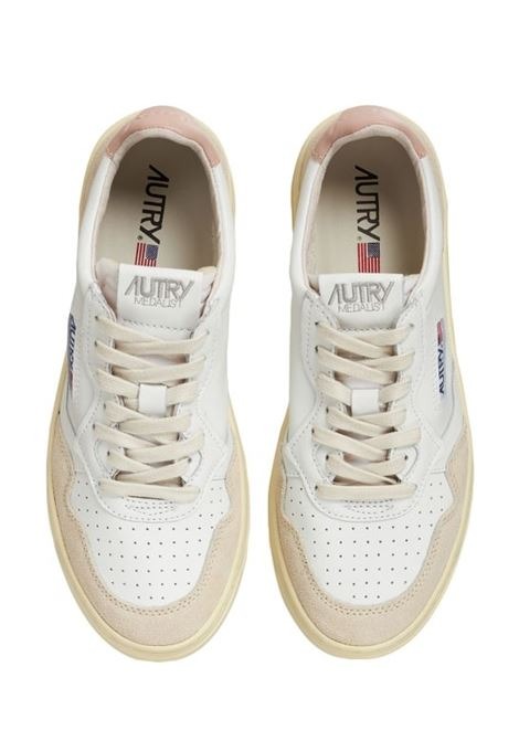 26FW 오트리 메달리스트 로우 레더 스니커즈 AULW LS37 WHITE PINK - AUTRY