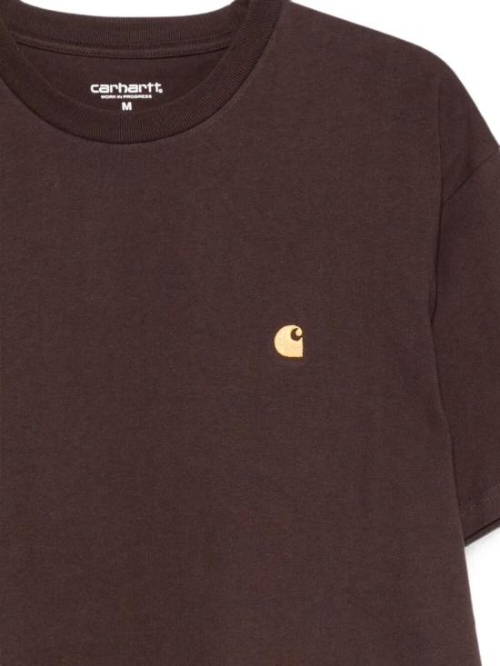 26FW 칼하트 WIP 숏슬리브 체이스 티셔츠 I026391 3XEXX PALISANDER GOLD - CARHARTT WIP