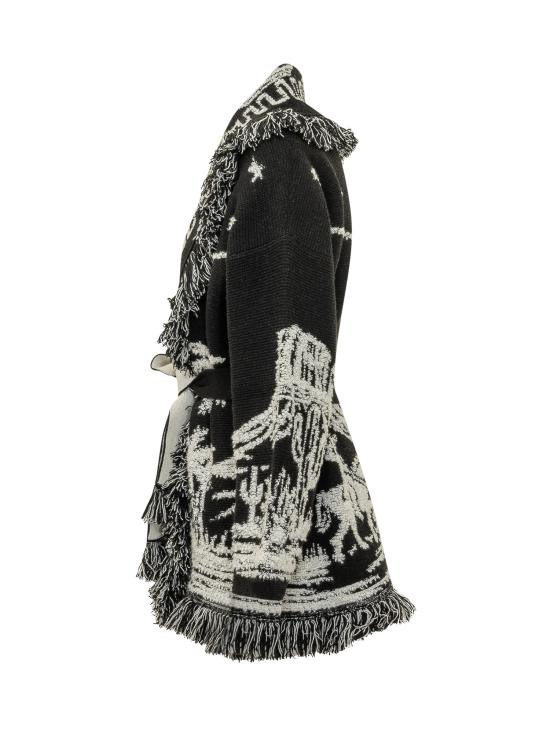 26FW 알라누이 가디건 LWHB064E26KNI005 1004 BLACK WHITE - ALANUI