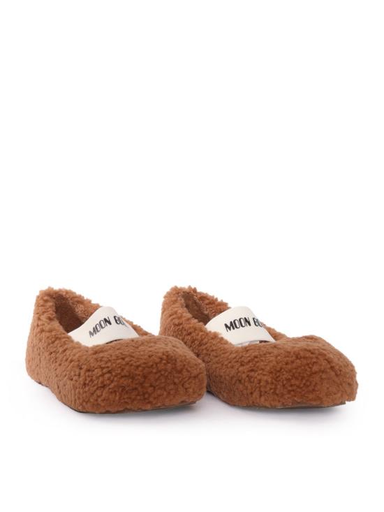 26SS 문부츠 시어링 퍼 발레리나 플랫슈즈 80D2400010 Brown - MOON BOOT