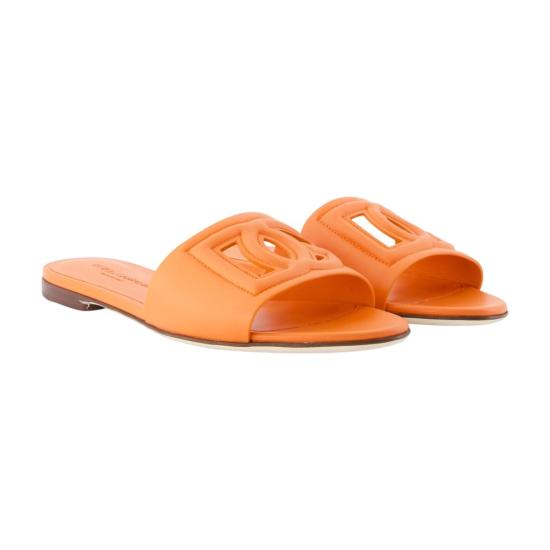 26FW 돌체앤가바나 DG 로고 카프스킨 슬리퍼 CQ0436 AY329 80244 orange - DOLCE & GABBANA