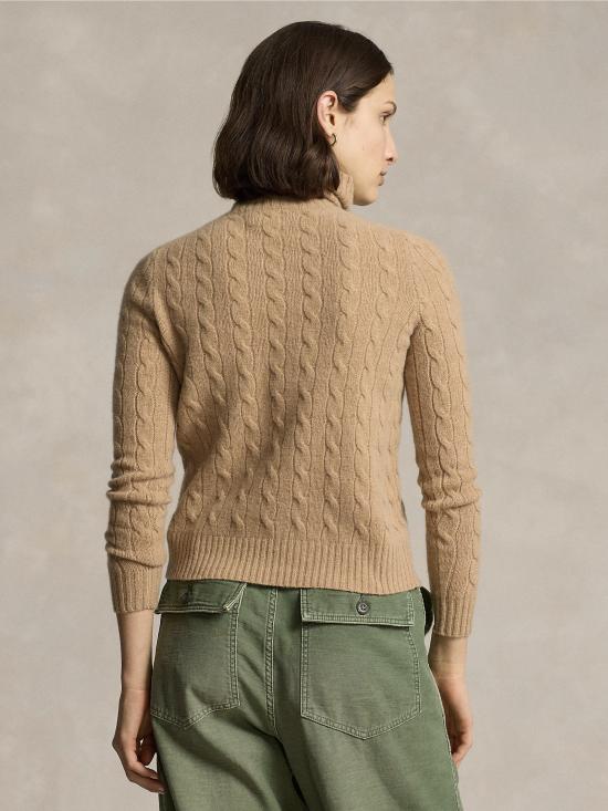 26FW 랄프 로렌 스웨터 말리아 콘 콜로 알토 아 트레체 카멜로 - RALPH LAUREN