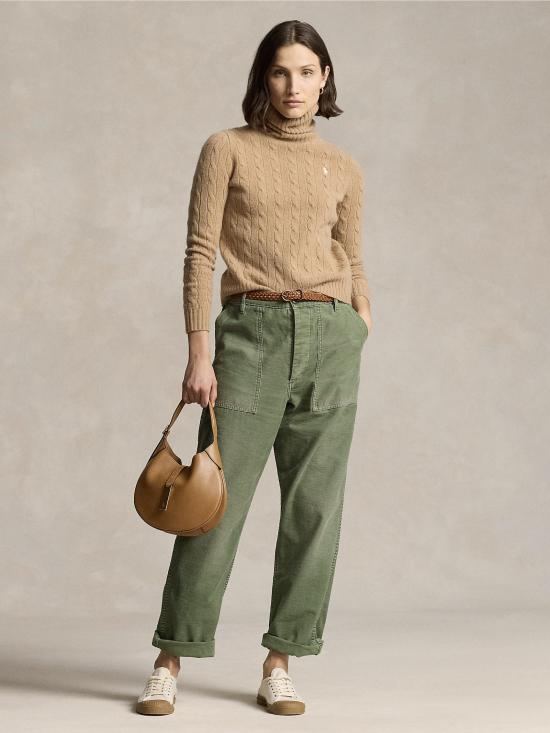 26FW 랄프 로렌 스웨터 말리아 콘 콜로 알토 아 트레체 카멜로 - RALPH LAUREN