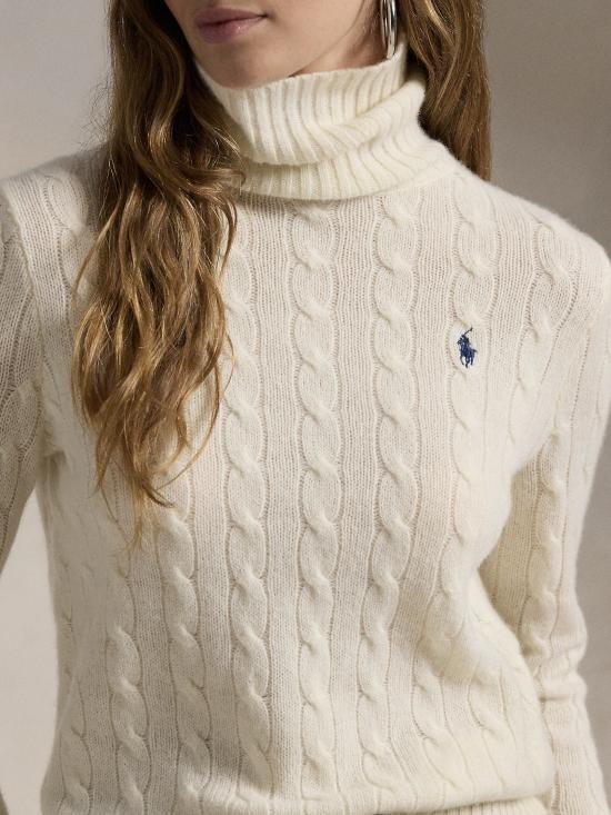 26FW 랄프 로렌 스웨터 말리아 콘 콜로 알토 아 트레체 크레마 - RALPH LAUREN