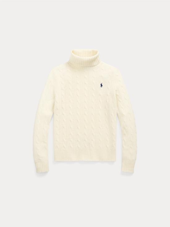 26FW 랄프 로렌 스웨터 말리아 콘 콜로 알토 아 트레체 크레마 - RALPH LAUREN