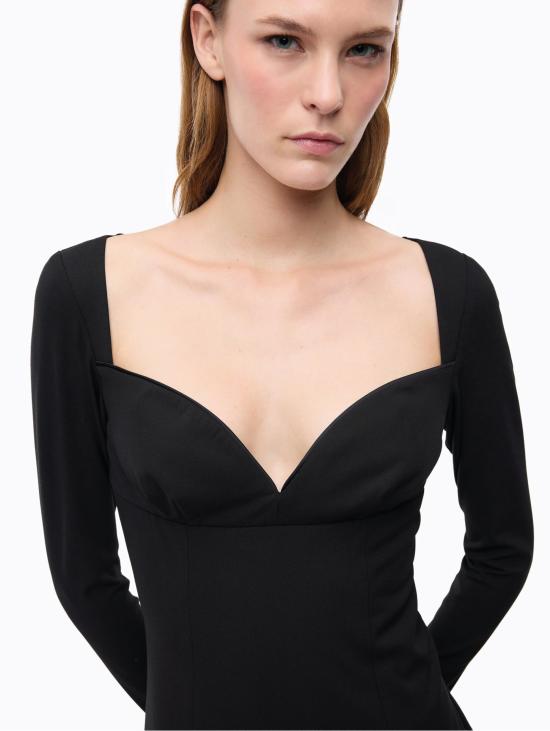  핑코 의류 Tessuto Tecnico con Scollo a Cuore Nero의 Abito Midi - PINKO