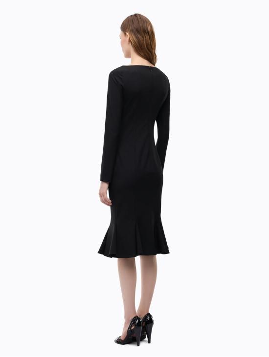  핑코 의류 Tessuto Tecnico con Scollo a Cuore Nero의 Abito Midi - PINKO