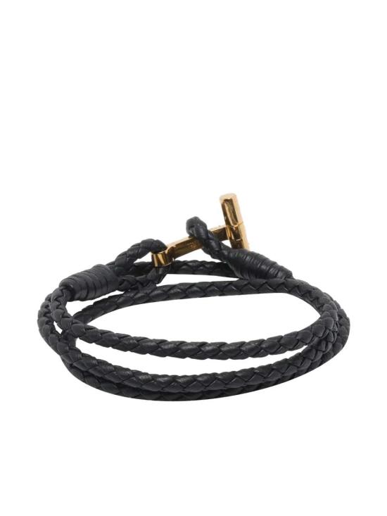 26FW 톰포드 브레이디드 레더 브레이슬릿 JM005ICL002GNAA BLACK - TOMFORD