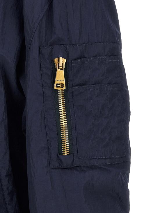 26FW 발망 패딩 로고 자수 봄버 재킷  재킷 블루 - BALMAIN