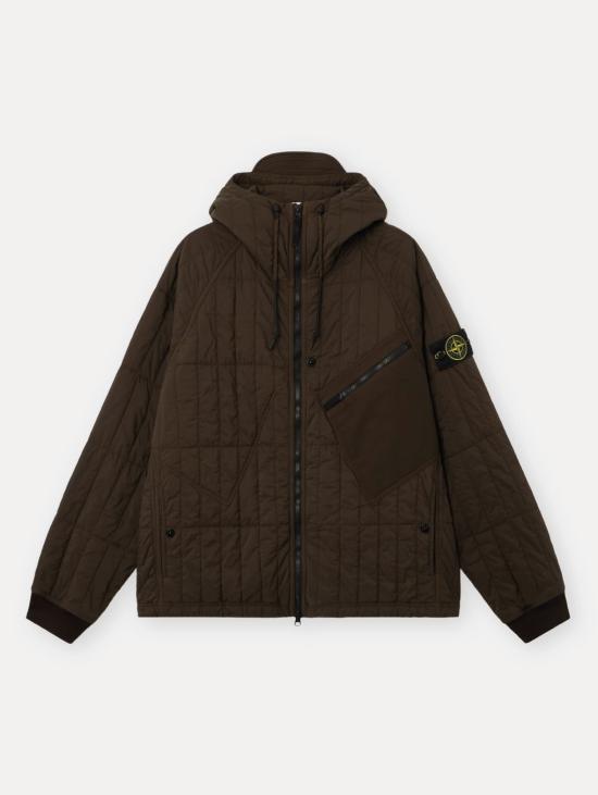 26FW 스톤 아일랜드 자켓 나일론 스트레치 라이트 카본 소재의 Giacca Trapuntata