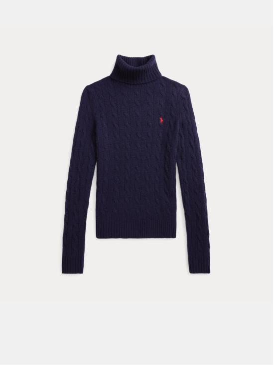 26FW 랄프 로렌 스웨터 Maglia con Collo Alto a Trecce Blu 네이비 - RALPH LAUREN