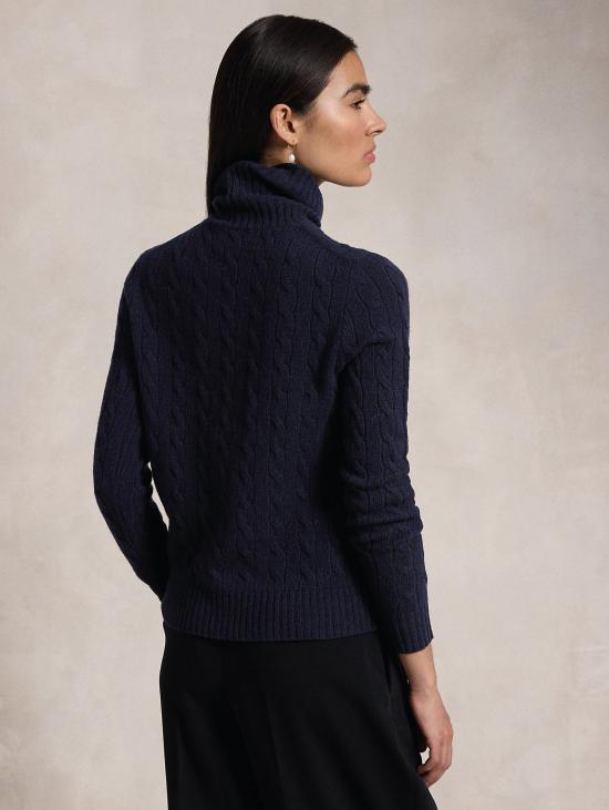 26FW 랄프 로렌 스웨터 Maglia con Collo Alto a Trecce Blu 네이비 - RALPH LAUREN
