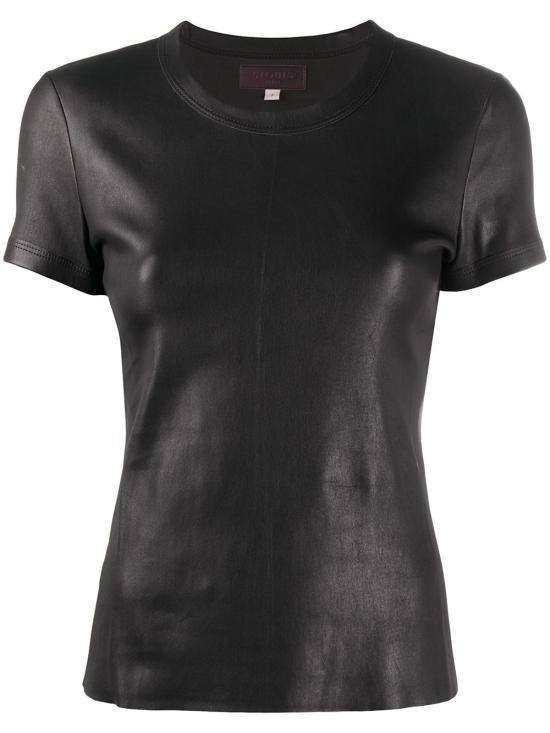 26FW 스툴스 반팔 티셔츠 STOULS05LEATHER BLACK