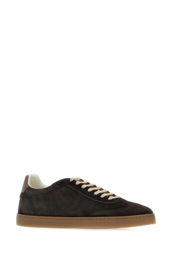 26FW 브루넬로 쿠치넬리 스웨이드 스니커즈 MZUMGLJ336 CLV06 BLACK DOM - BRUNELLO CUCINELLI