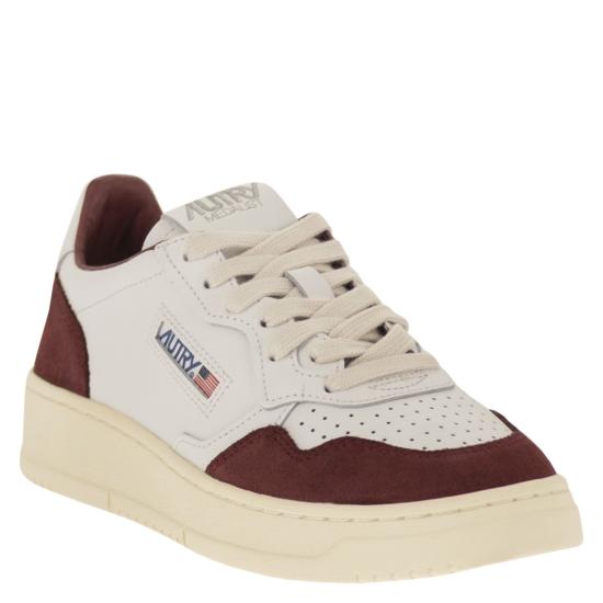 26FW 오트리 메달리스트 로우 레더 스니커즈 AULW WHITE BORDEAUX - AUTRY