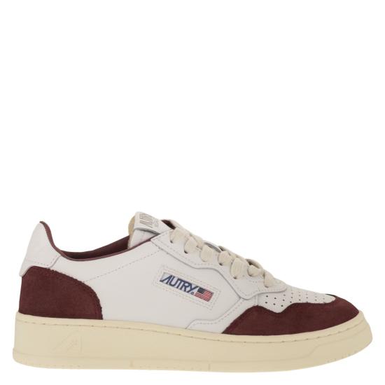 26FW 오트리 메달리스트 로우 레더 스니커즈 AULW WHITE BORDEAUX