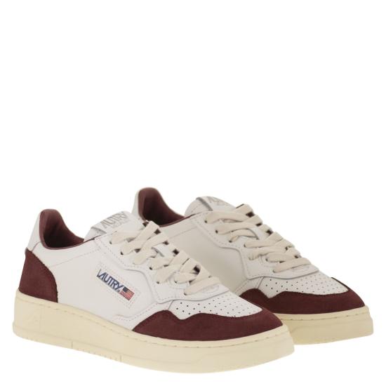 26FW 오트리 메달리스트 로우 레더 스니커즈 AULW WHITE BORDEAUX - AUTRY